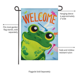‘Friendly Frog’ Burlap Decorative Flag