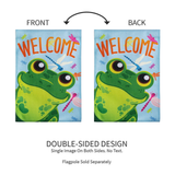 ‘Friendly Frog’ Burlap Decorative Flag