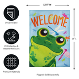‘Friendly Frog’ Burlap Decorative Flag