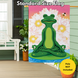 ‘Meditating Summer Frog’ Decorative Flag