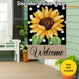 ‘Polka Dot Sunflower’ Burlap Decorative Flag