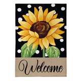 ‘Polka Dot Sunflower’ Burlap Decorative Flag