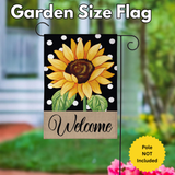 ‘Polka Dot Sunflower’ Burlap Decorative Flag