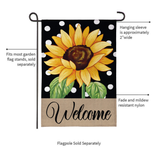 ‘Polka Dot Sunflower’ Burlap Decorative Flag