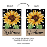 ‘Polka Dot Sunflower’ Burlap Decorative Flag