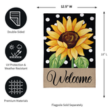 ‘Polka Dot Sunflower’ Burlap Decorative Flag