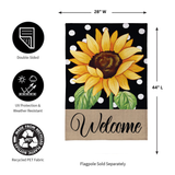 ‘Polka Dot Sunflower’ Burlap Decorative Flag