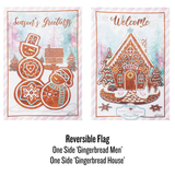 ‘Seasons Greetings Gingerbread REVERSIBLE’ Decorative Flag