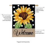 ‘Polka Dot Sunflower’ Burlap Decorative Flag