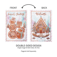 ‘Seasons Greetings Gingerbread REVERSIBLE’ Decorative Flag
