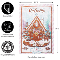 ‘Seasons Greetings Gingerbread REVERSIBLE’ Decorative Flag