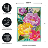 ‘Floral Burst’ Burlap Decorative Flag