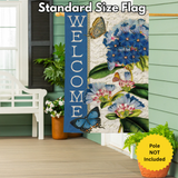 ‘Blue Hydrangea Musings’ Moire Decorative Flag
