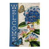 ‘Blue Hydrangea Musings’ Moire Decorative Flag