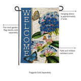 ‘Blue Hydrangea Musings’ Moire Decorative Flag
