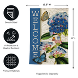 ‘Blue Hydrangea Musings’ Moire Decorative Flag