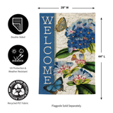 ‘Blue Hydrangea Musings’ Moire Decorative Flag
