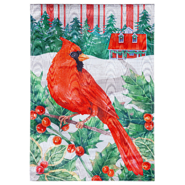 ‘Cardinal Holiday Farmhouse’ Decorative Flag