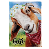 ‘Hello Floral Goat’ Decorative Flag