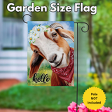 ‘Hello Floral Goat’ Decorative Flag