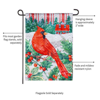 ‘Cardinal Holiday Farmhouse’ Decorative Flag