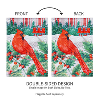 ‘Cardinal Holiday Farmhouse’ Decorative Flag