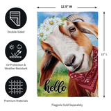 ‘Hello Floral Goat’ Decorative Flag