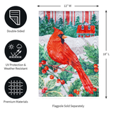 ‘Cardinal Holiday Farmhouse’ Decorative Flag