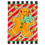 ‘Patterned Gingerbread Man Applique’ Decorative Flag