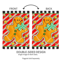 ‘Patterned Gingerbread Man Applique’ Decorative Flag