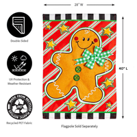 ‘Patterned Gingerbread Man Applique’ Decorative Flag