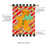 ‘Patterned Gingerbread Man Applique’ Decorative Flag