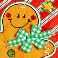 ‘Patterned Gingerbread Man Applique’ Decorative Flag