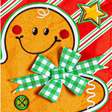 ‘Patterned Gingerbread Man Applique’ Decorative Flag