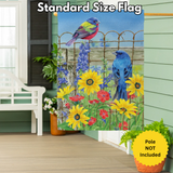 ‘Colorful Songbird Fence’ Decorative Flag