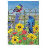 ‘Colorful Songbird Fence’ Decorative Flag