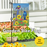 ‘Colorful Songbird Fence’ Decorative Flag