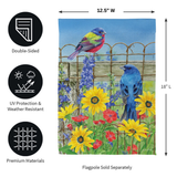 ‘Colorful Songbird Fence’ Decorative Flag