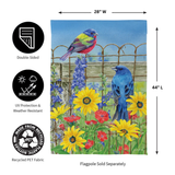 ‘Colorful Songbird Fence’ Decorative Flag