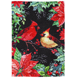 ‘Cardinal Couple Poinsettia’ Decorative Flag