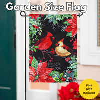 ‘Cardinal Couple Poinsettia’ Decorative Flag