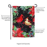 ‘Cardinal Couple Poinsettia’ Decorative Flag