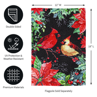 ‘Cardinal Couple Poinsettia’ Decorative Flag