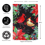 ‘Cardinal Couple Poinsettia’ Decorative Flag