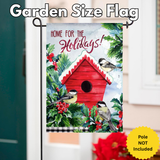 ‘Chickadees Holiday Birdhouse’ Decorative Flag