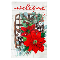 Poinsettia Tobacco Basket Burlap’ Decorative Flag