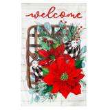 Poinsettia Tobacco Basket Burlap’ Decorative Flag