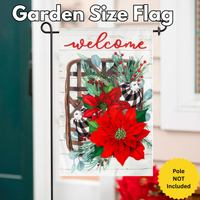 Poinsettia Tobacco Basket Burlap’ Decorative Flag