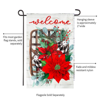 Poinsettia Tobacco Basket Burlap’ Decorative Flag