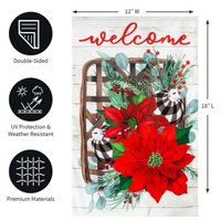 Poinsettia Tobacco Basket Burlap’ Decorative Flag